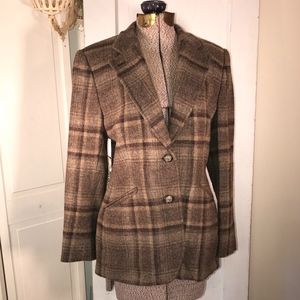 Ralph Lauren brown plaid wool blazer sz 8 / Medium